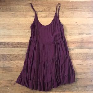 Maroon Open Back Slip Dress